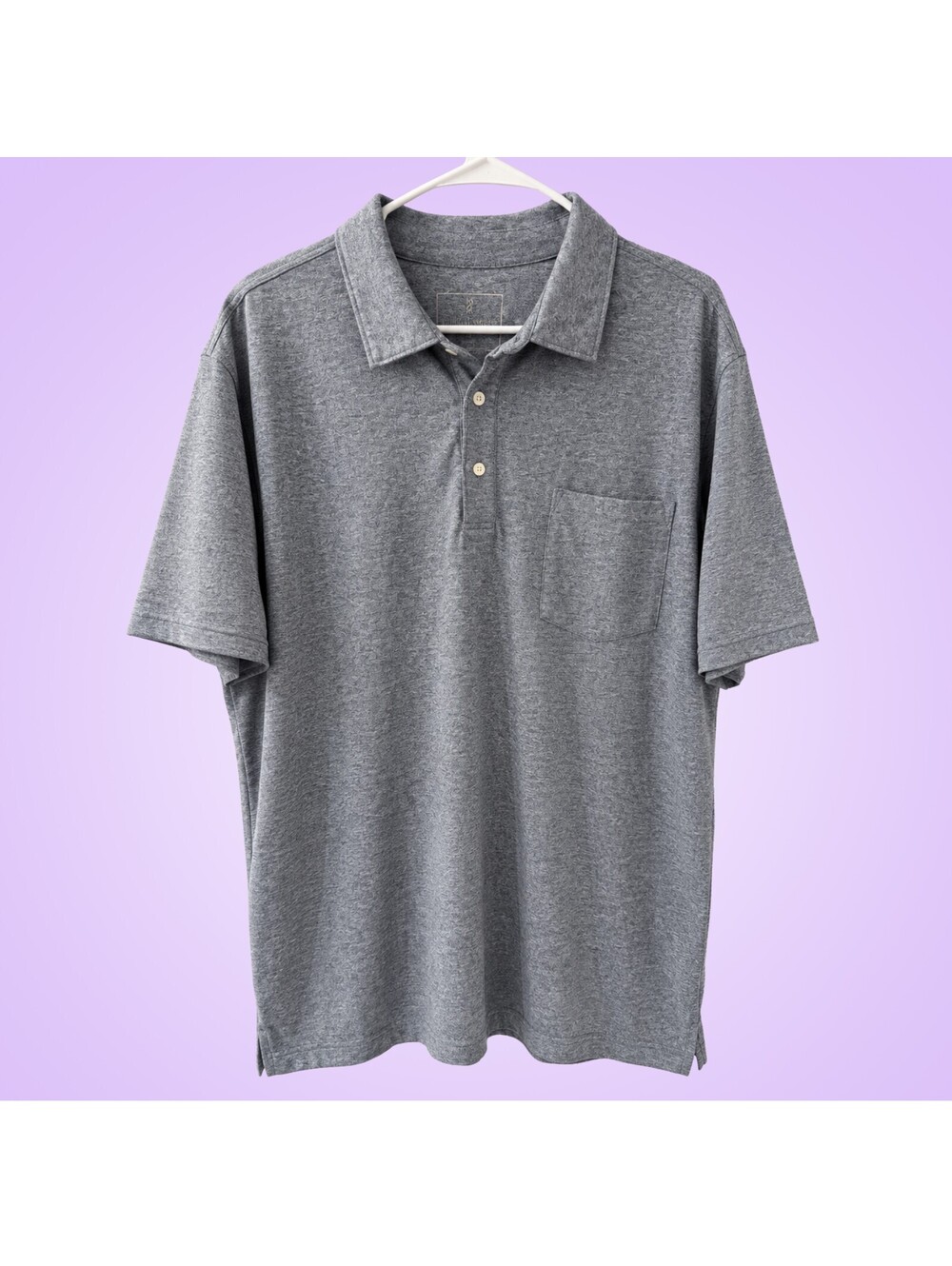 Mutual Weave Men's 3XL Gray Heather Textured Cotton Blend Pocket Polo